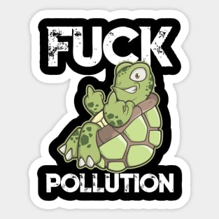 Earth Day T Shirt Environmental Anti Pollution Fun Turtle Sticker